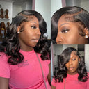 Body Wave HD Lace Front Bob Wig Premium Brazilian Remy Hair