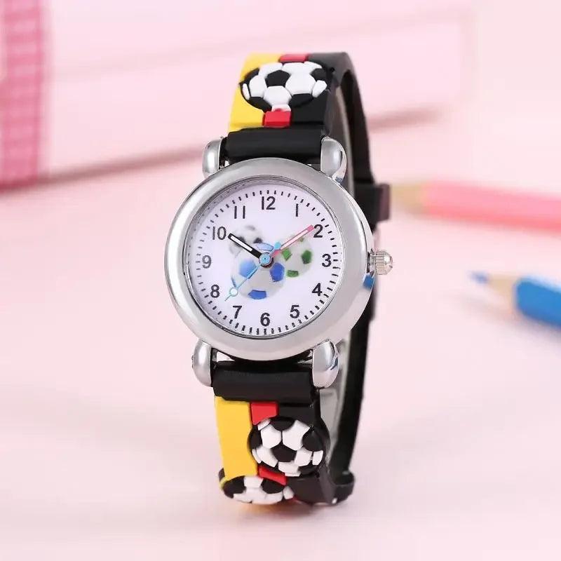 Kids Football Cartoon Pattern Sport Watch - Fun Quartz Wristwatch Gift for Children  OurLum.com A  