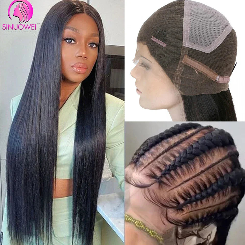 Full Lace Human Hair Straight Wigs Brazilian Transparent Lace Frontal Human Hair Wigs For Women Pre Plucked Remy Hair  ourlum.com Full Lace 16inches 150%