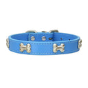 Bone Leather Dog Collars for Small Large Dogs: Stylish, Durable, Customizable  ourlum.com Navy Blue XS 