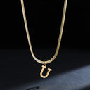 A-Z Alphabet Gold Plated Stainless Steel Pendant Necklace