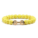 Fitness Charm Bracelet Set: Stylish Natural Stone Beads