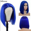 Dark Blue Brazilian Human Hair Lace Front Bob Wig 13x4 HD