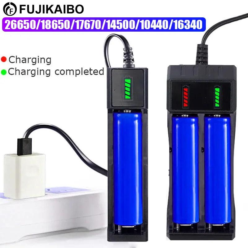 18650 Battery Charger: Dual Slot USB Fast Charging for Lithium Batteries  ourlum.com   