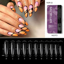 Almond French Coffin Acrylic False Nails Set Enhance Aesthetics