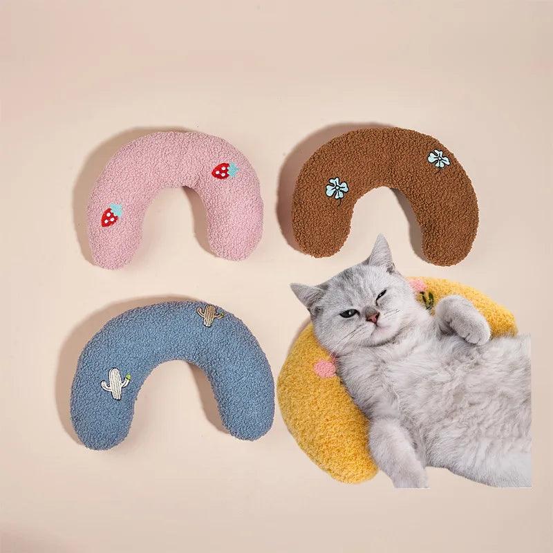 Cat Dog Winter U-shaped Pillow: Cozy Support & Playful Toy  ourlum.com   