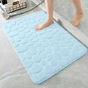 1pc Memory Foam Embossed Velvet Non-Slip Cobblestone Mat