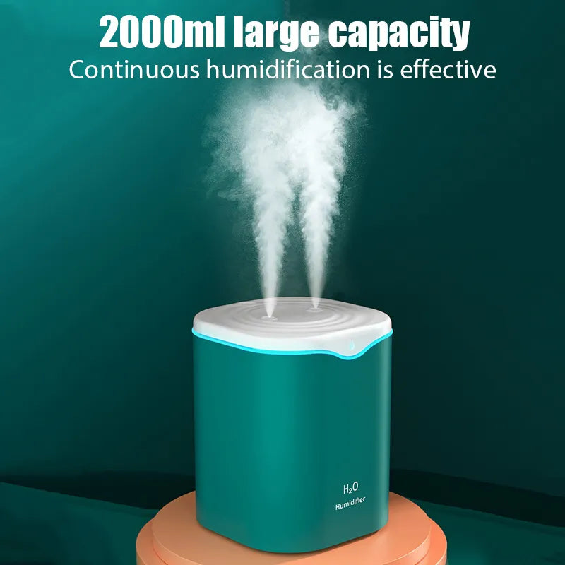 USB Air Humidifier Double Spray Aromatherapy Cool Mist Maker for Home Office  ourlum.com   