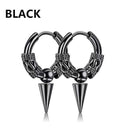 Punk Stainless Steel Stud Earrings Edgy Vintage Hip-Hop Jewelry