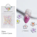 4.5g Acrylic Flower Nail Art Decoration Mixed Size White Rhinestones Silver Gem Manicure Tool Accessories For DIY Nail Design  ourlum.com 50Pc-JDH01  