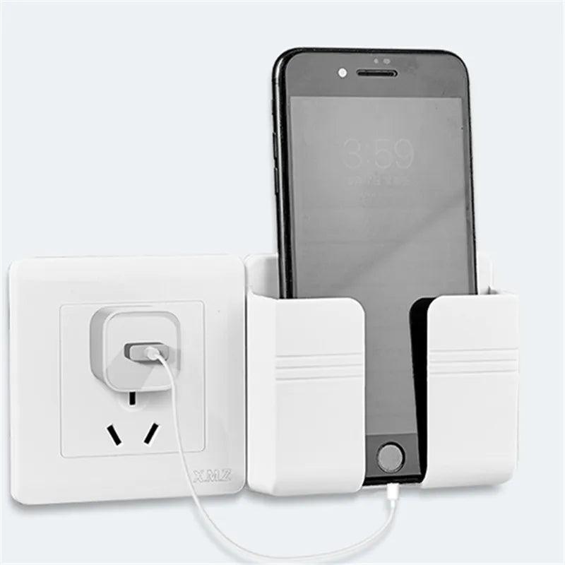 Wall Mounted Remote Control and Phone Charging Organizer Set with Punch-Free Installation  ourlum.com   