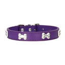 Bone Leather Dog Collars for Small Large Dogs: Stylish, Durable, Customizable  ourlum.com PURPLE XS 