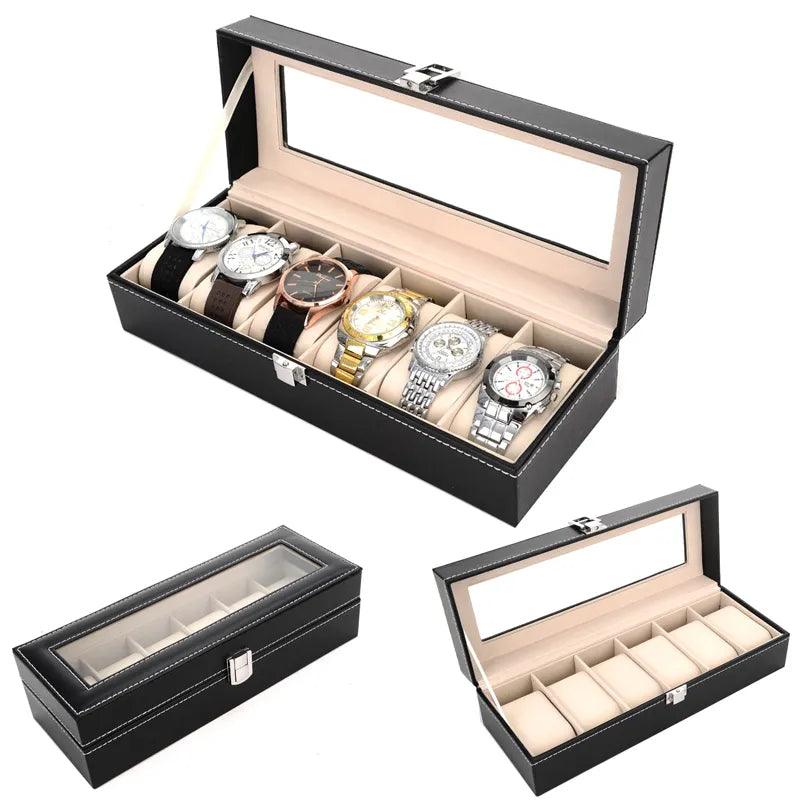 Luxury Travel Watch and Jewelry Storage Box with Glass Display Case  ourlum.com   