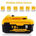 High-Capacity 6.0Ah 18V Lithium-ion Battery for Dewalt Tools