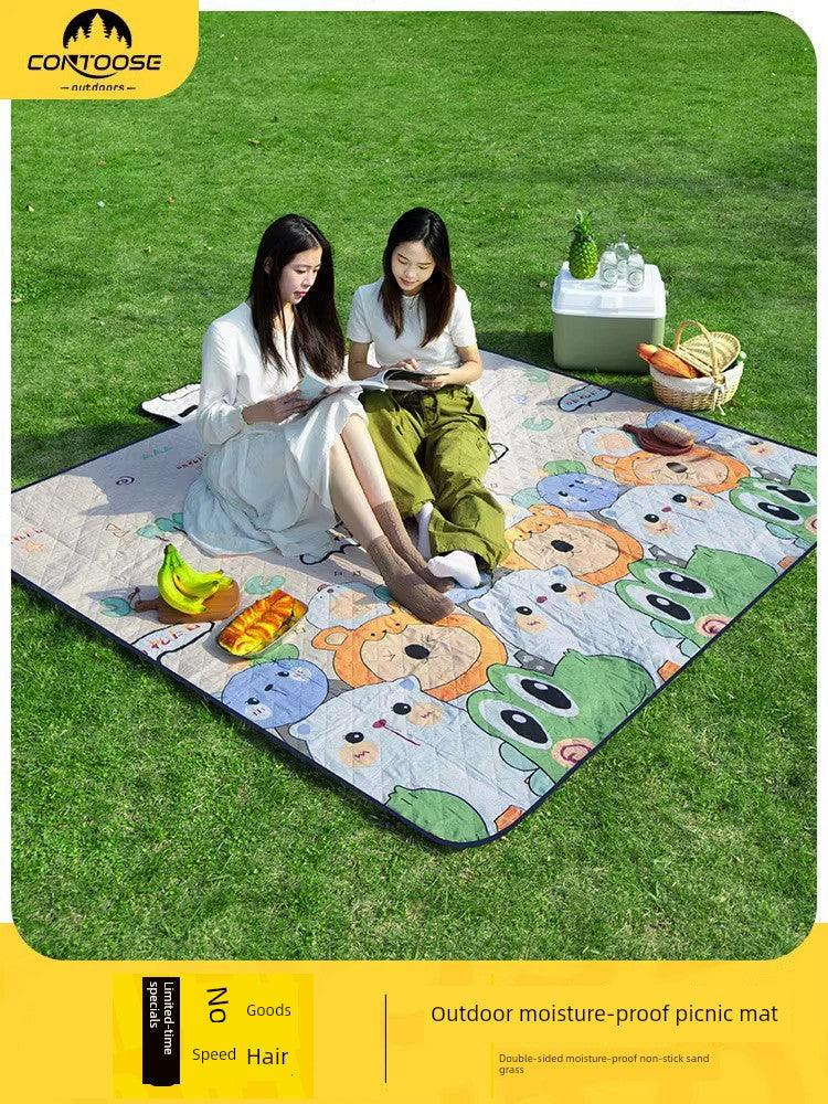 Outdoor Picnic Mat Moisture Proof Pad Thickened Family Outing Picnic Blanket Floor Mat Waterproof Park Camping Portable Net Red Carpet