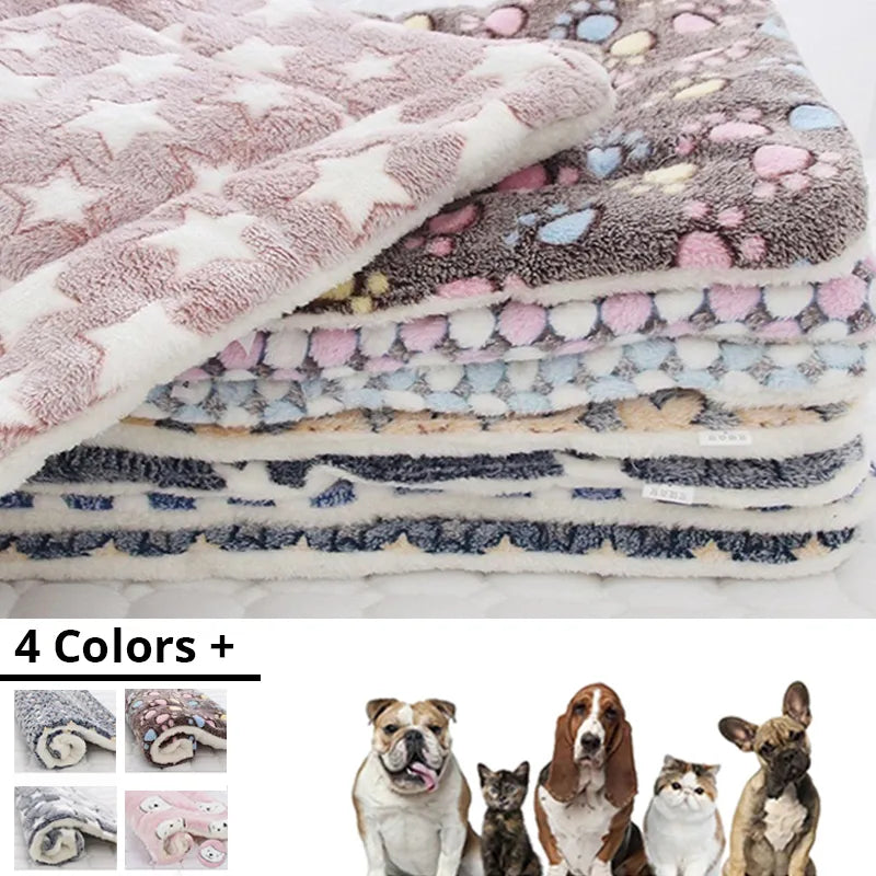 Cozy Pet Blanket: Soft Warm Fleece Home Washable Bear Pattern Pad  ourlum.com   