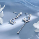 2023 Korean New Light Luxury Zircon Moon Star Earrings