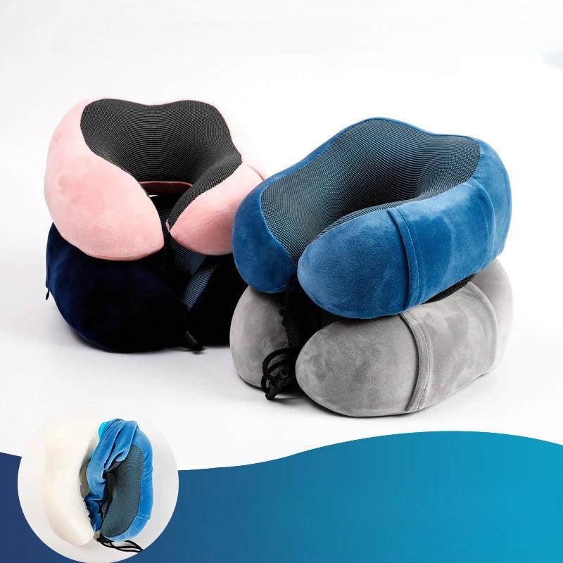 Ergonomic U-Shaped Memory Foam Neck Pillow with Massage Function for Travel and Home Comfort