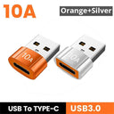 USB-C 10A OTG Data Adapter for Macbook, , Samsung S20 - Fast Connectivity Solution  ourlum.com Orange and Silver  