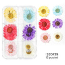 12/18Pcs/box 3D Dried Flowers Nail Art Decorations Dry Floral Bloom Stickers DIY Manicure Charms Designs For Nails Accessories  ourlum.com SSDF29  