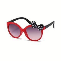 Adorable Girls Cartoon Bowknot Sunglasses - UV Protection for Outdoor Fun