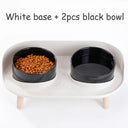 Adjustable Cat Double Bowls Feeder for Healthy Pet Eating  ourlum.com White-2b  