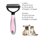 Pet Deshedding Brush: Dual-Sided Professional Grooming Tool for Cats and Dogs  ourlum.com light pink M 