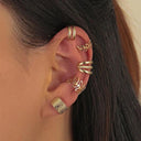 Silver Leaf Ear Cuff Clip Earrings Stylish Unisex Jewelry