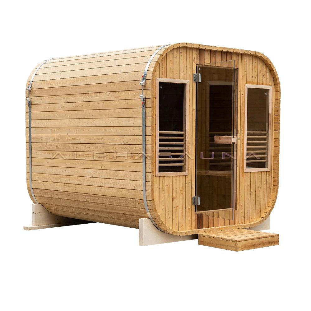 Luxurious Red Cedar Outdoor Sauna Steam Room Kit for Villas  ourlum.com Khaki  