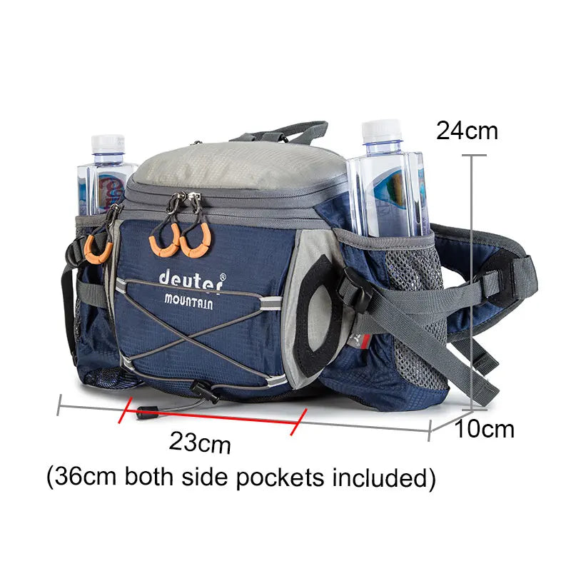 Men's Outdoor Multi-Functional Waist Bag and Backpack for Cycling, Hiking, Camping, and Fishing with Water Bottle Holders