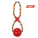 Dog Treat Balls Interactive Rope Rubber Toys for Small Dogs