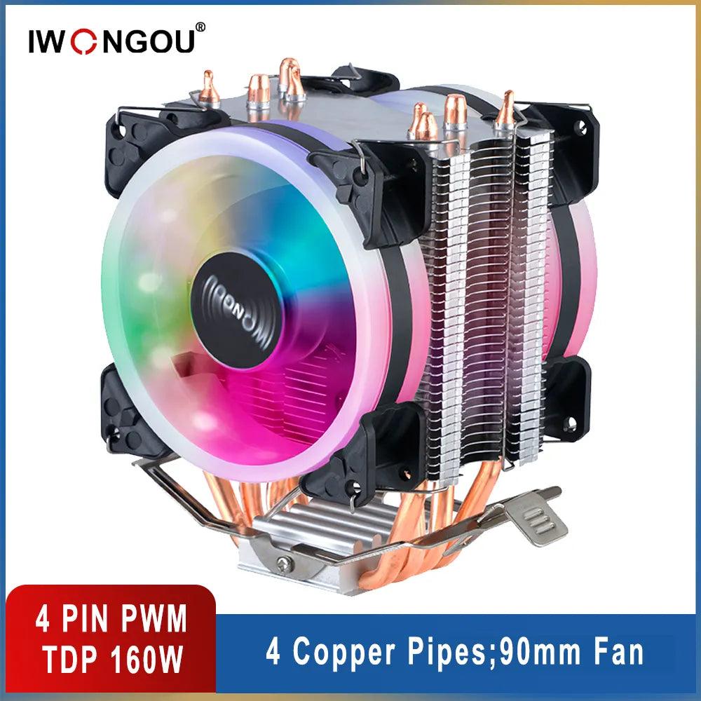 IWONGOU RGB CPU Cooler for Intel/AMD: High-Performance Cooling Fan  ourlum.com   