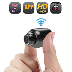 1080P HD Mini WiFi Camera with Sound Detection - Compact Home & Office Security Monitor