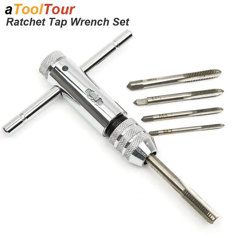 Adjustable T-Handle Ratchet Tap Reamer Wrench Metric Thread Tool  ourlum.com   