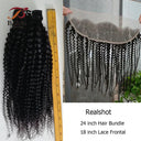 Kinky Curly Brazilian Remy Hair Weave And Lace Closure Set