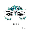 3D Sexy Face Tattoo Stickers Temporary Tattoos Glitter Fake Tattoo Rhinestones Masquerade for Women Party Face Jewels Tattoo  ourlum.com NO.40  