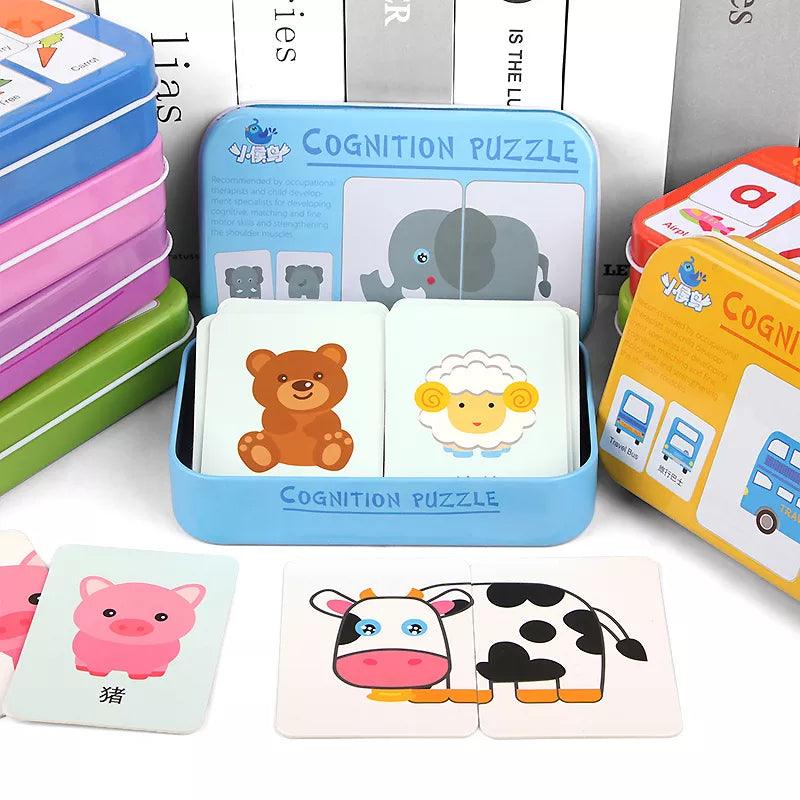 Kids Montessori Puzzle Toys: Educational Double-sided Animal Fruit Matching Game  ourlum.com   