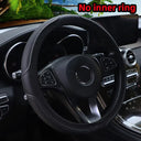 Artificial Leather Three-Dimensional Embossed Car Steering Wheel Cover 14.5-15 Inches