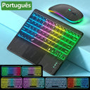 Bluetooth Touchpad Keyboard: RGB Backlit for  Pad SEO: Rainbow Gradient LED Light, 7 Colors, 2 Light Modes, Long Battery Life  ourlum.com EN Portuguese Black United State 