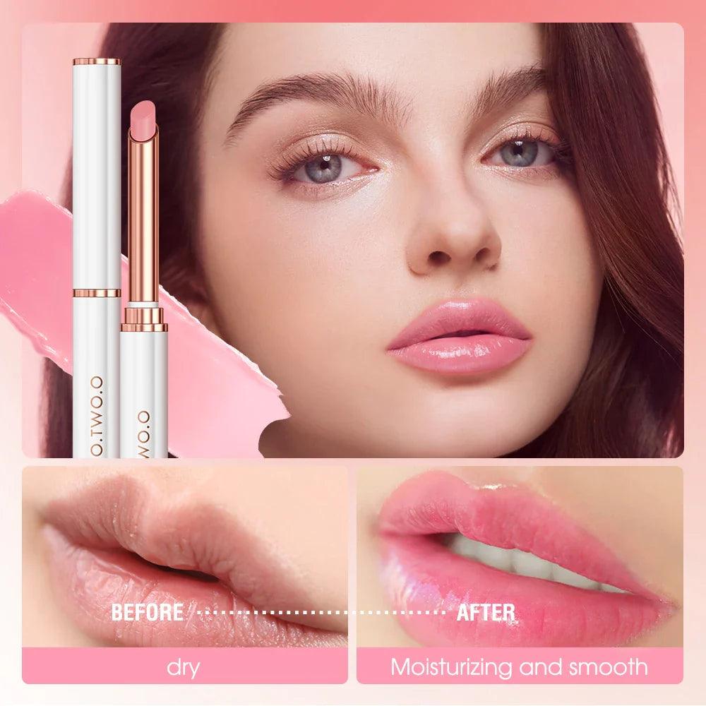 O.TWO.O Lip Balm Colors Ever-changing Lips Plumper Oil Moisturizing Long Lasting With Natural Beeswax Lip Gloss Makeup Lip Care  ourlum.com   