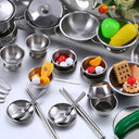 25-Piece Stainless Steel Kids Kitchen Cookware Set For Fun