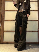 Women Korean Fashion Chic Jeans Grunge Y2K Cargo Pants