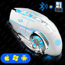 Wireless RGB Gaming Mouse: Quiet Bluetooth PC Gamer Mouse with Ergonomic Design  ourlum.com White  