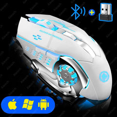 Wireless RGB Gaming Mouse: Quiet Bluetooth PC Gamer Mouse with Ergonomic Design