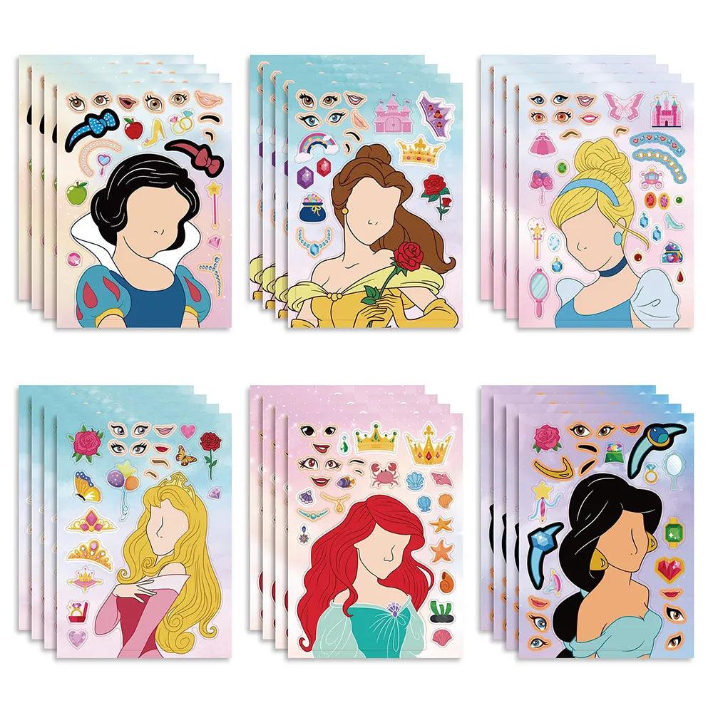 Disney Princess Puzzle Stickers: Creative DIY Cartoon Educational Toys  ourlum.com 6sheets  