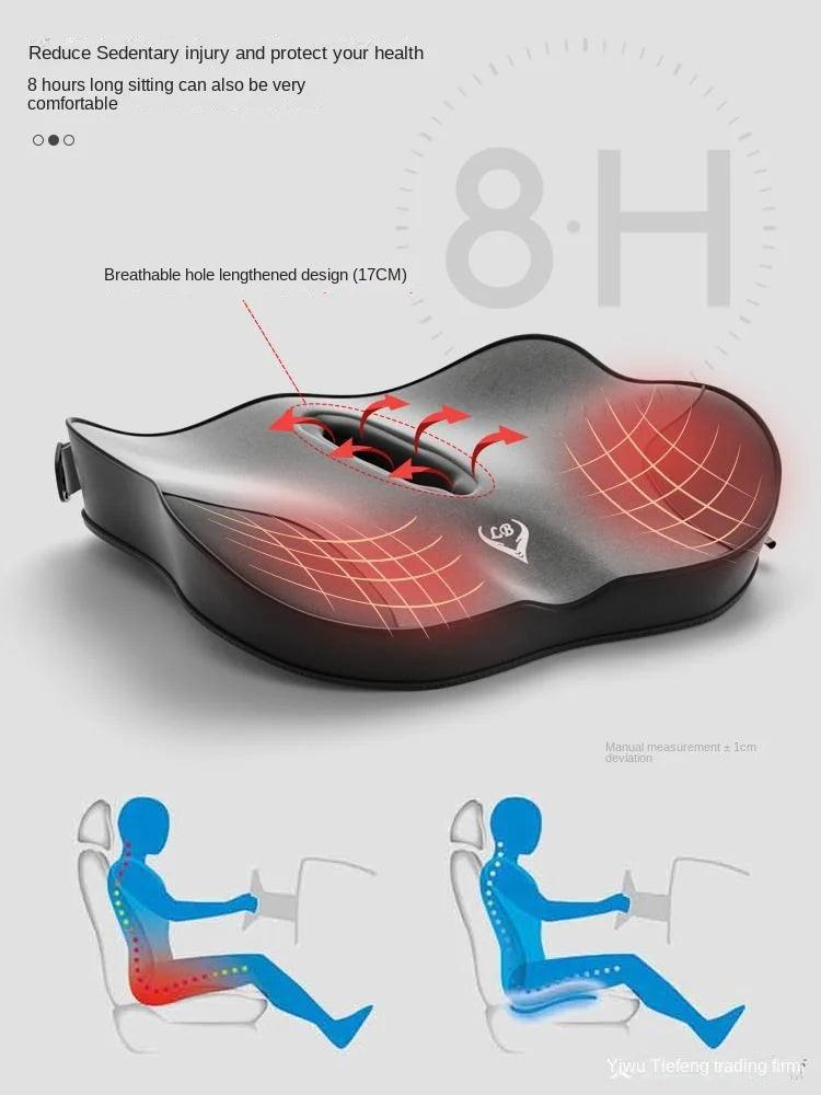 Memory Foam Orthopedic Seat Cushion for Pain Relief and Hemorrhoid Support in Cars and Offices