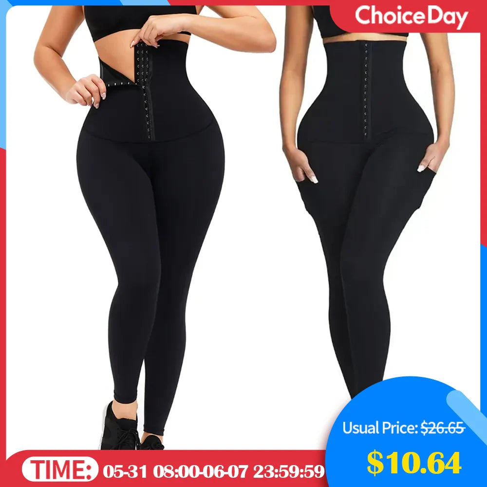 High-Waist Tummy Control Leggings: 2-in-1 Corset Shapewear for Yoga & Workouts