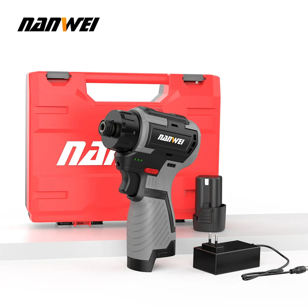 NANWEI 16.8V Lithium-ion Cordless Drill Handheld Universal Brushless Double Speed Driver Cordless Screwdriver  ourlum.com   