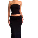 Vintage Spaghetti Strap Crop Cami And Maxi Midi Skirt Set