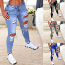 Brushed Stretch Denim Cargo Pants Women's Pencil Pants